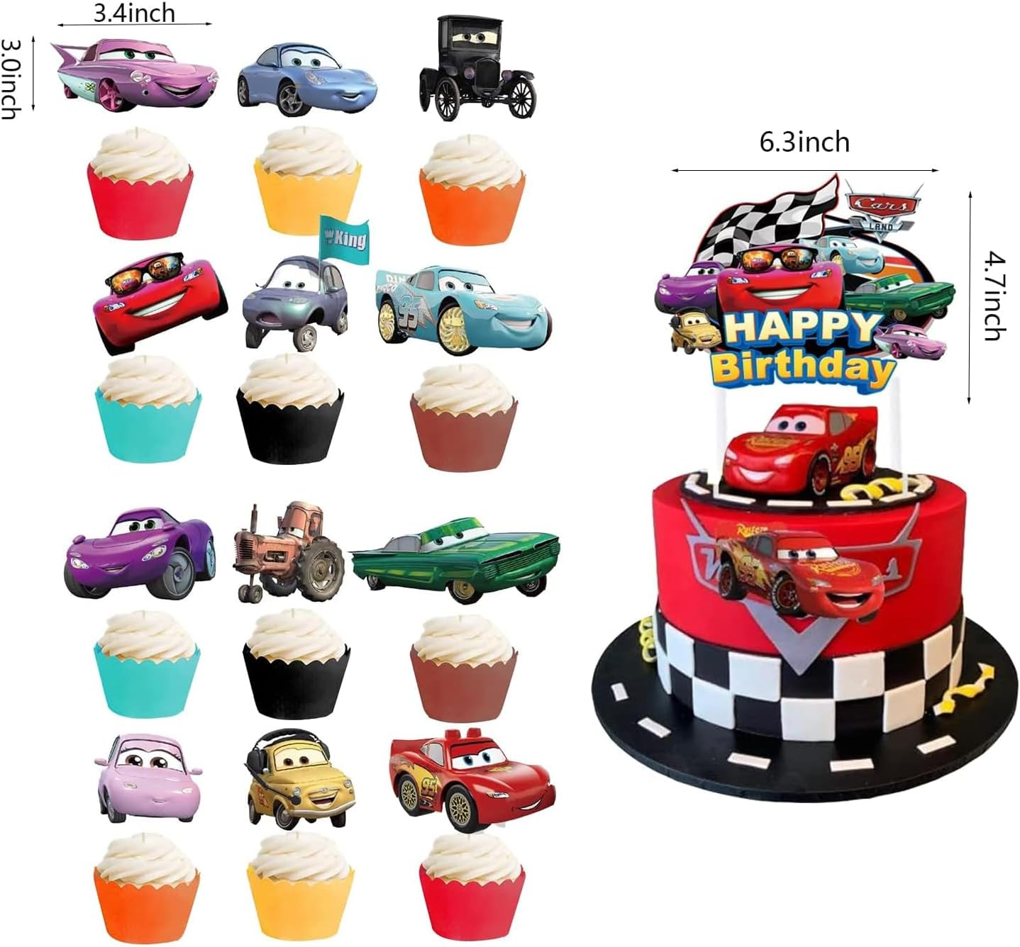 Car Cupcake Topper Cake Decoration Set for Party Desserts, Classic Car Theme Cake Topper Set for Birthday Celebrations, Food Grade Material - 25 Pcs &ndash; Ermaoo image number 1