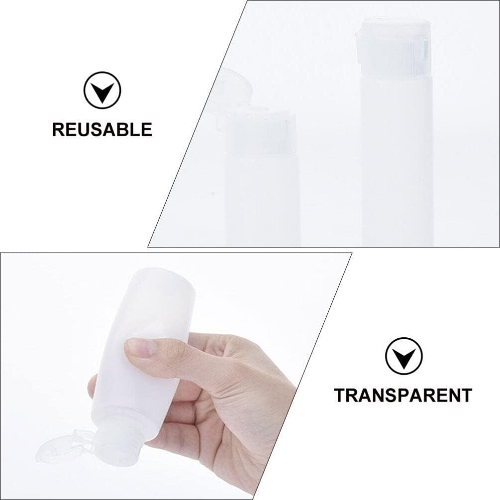 SOLUSTRE Flip-Top Empty Bottle Set of 10 Refillable Travel Containers for Lotion Shampoo and Moisturizers 6.1Cm X 2.1Cm image number 4