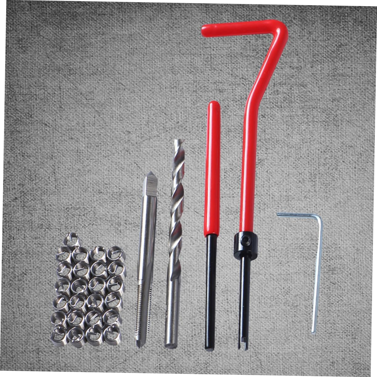 Ibasenice 30-Pcs M5 Thread Repair Tool Helicoil Insert Kit Red Metric Thread Insert for Automotive and Repair Equipment image number 4
