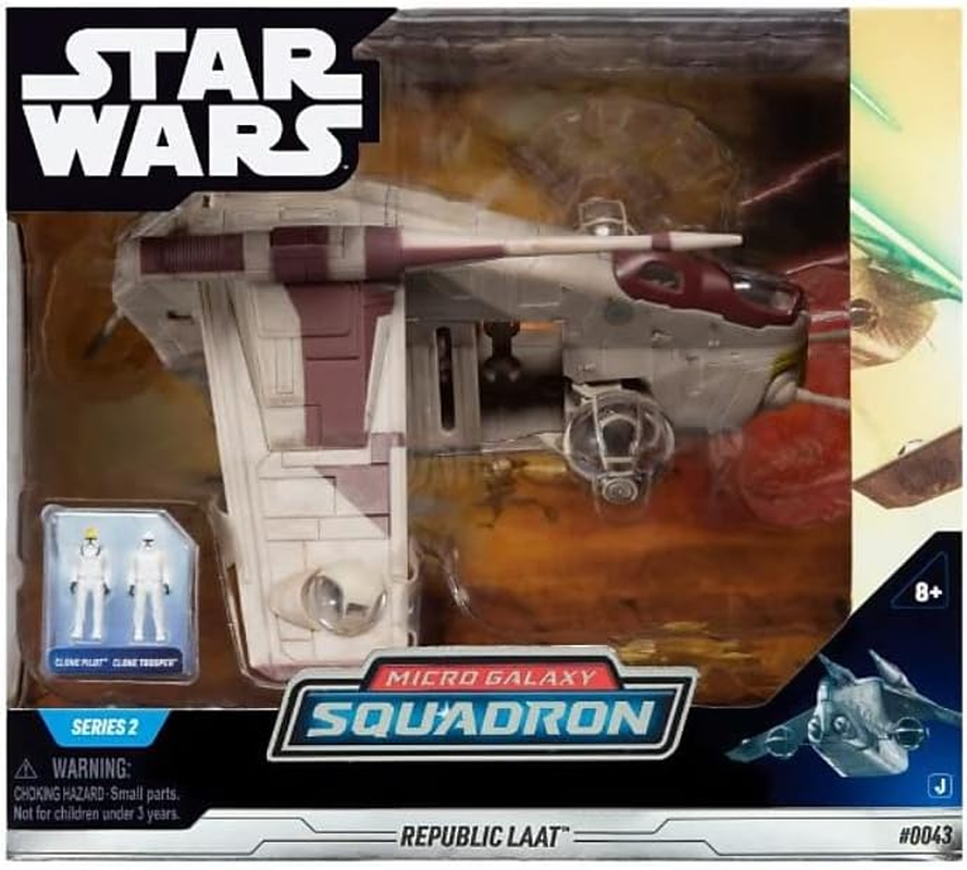 Star Wars Micro Galaxy Squadron Republic Low Altitude Assault Transport (LAAT) 5" Vehicle & Figures image number 2