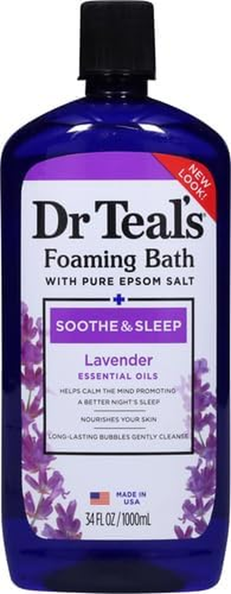 Dr Teal'S Pure Epsom Salt Foaming Bath with Lavender, 1 L (Pack of 2) image number 2