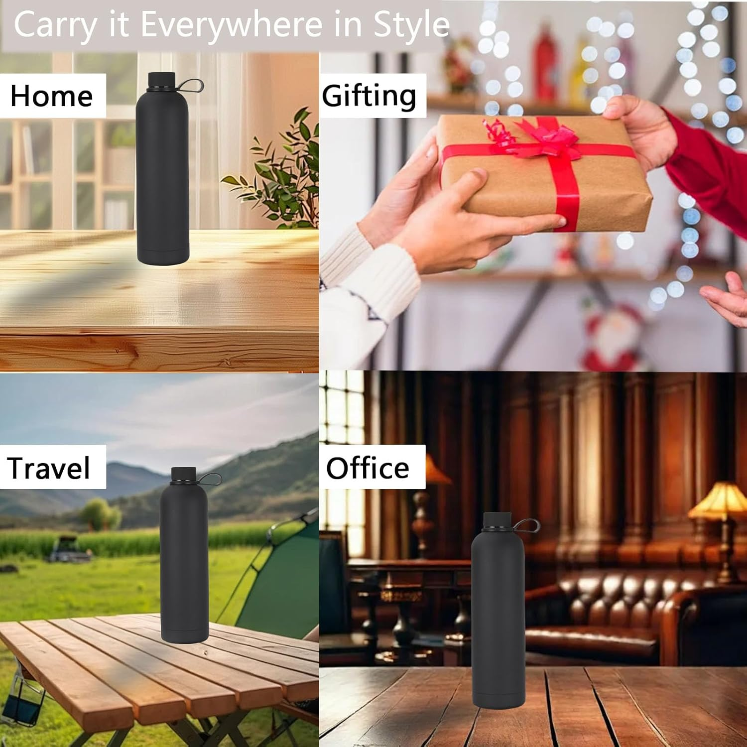 Sports Water Bottle Stainless Steel Water Bottles 750 Ml, Insulated Water Bottle, Leakproof Insulated Water Bottle Thermos Drink Bottle, Reusable Drop Resistant Suitable for Sports and Travel image number 5