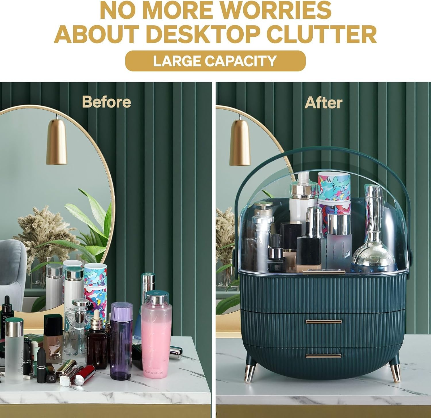 MAXKON Makeup Storage Case Organiser Cosmetic Display Drawer Jewellery Box Holder Stand Portable image number 2