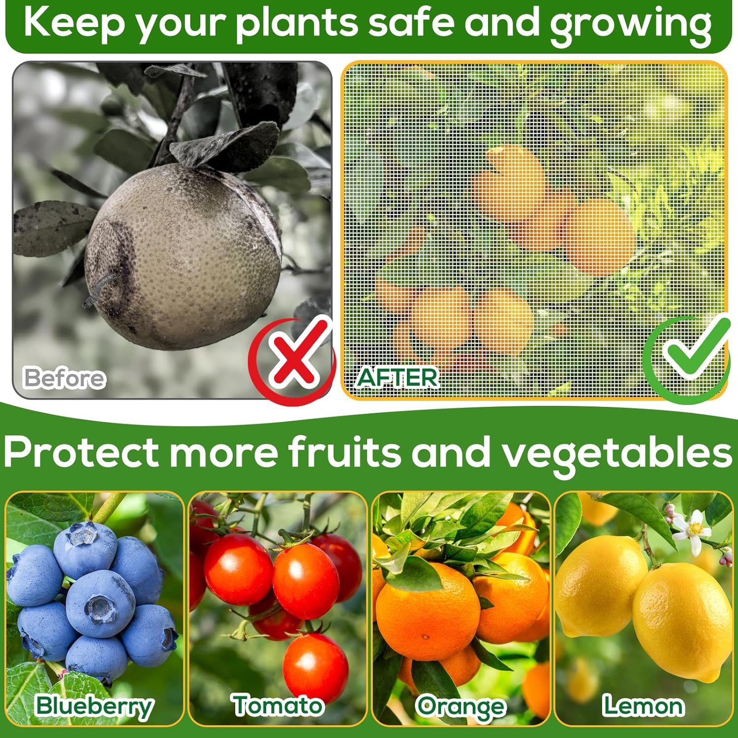 5.9 X 5.9 Ft Fruits Tree Netting Cover with Zipper and Drawstring,Garden Insect Netting Plant Cover Transparent Bird Plant Barrier Flower Fruits Mesh Screen for Preventing Deer Squirrel Bug image number 4