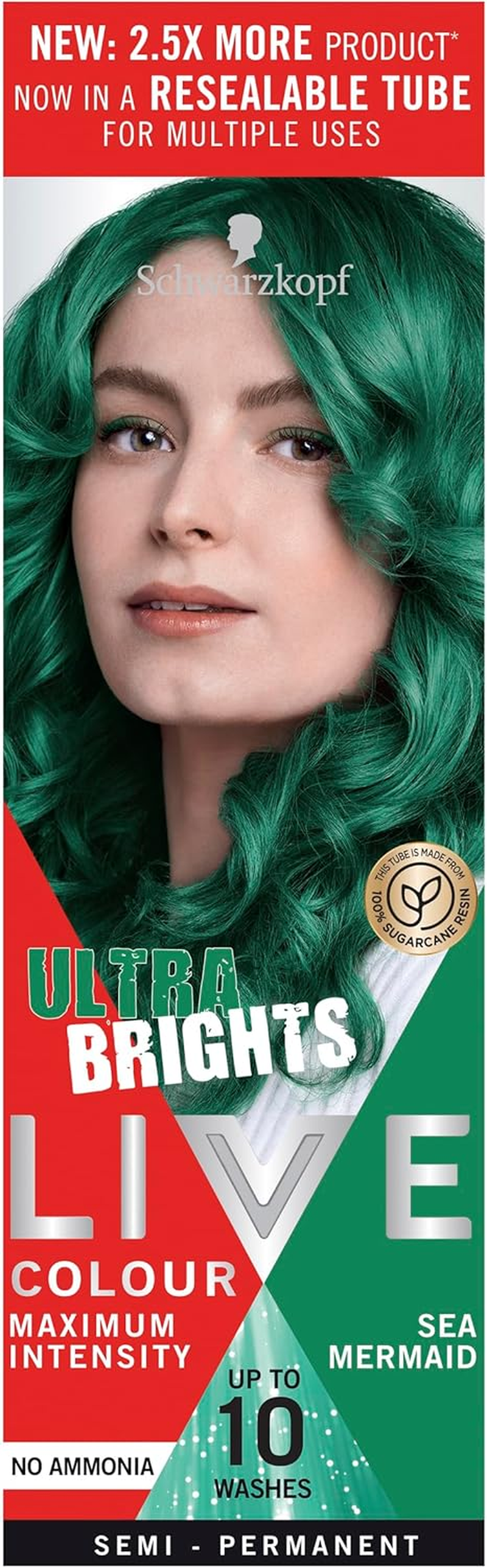 Schwarzkopf LIVE Ultra Brights Semi Permanent Hair Colour, Sea Mermaid, 25 Ml image number 5