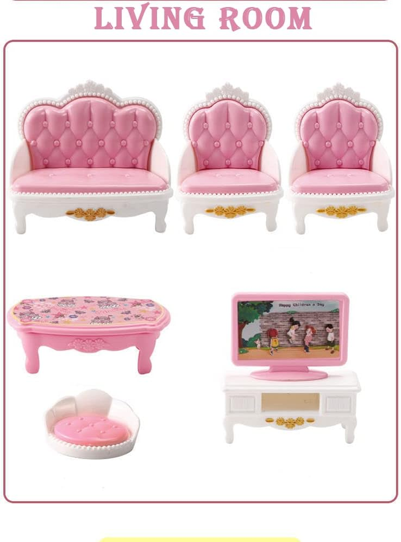 20 Pcs Mini House Furniture Set Miniature Bedroom Living Room Bathroom 1:12 Furniture Accessories Model image number 2
