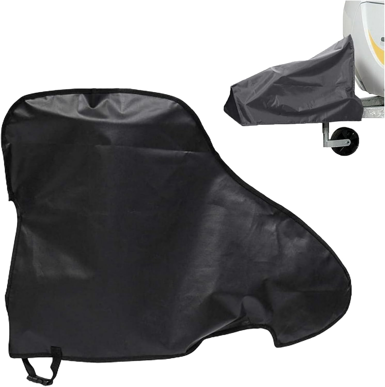 Universal Waterproof Caravan Hitch Cover, Heavy Duty Tow Hitch Cover with Adjustable Strap, Caravan Drawbar Trailer Protector, All-Weather Waterproof Tow Bar Cover for Campervan and Trailer (Black) image number 2