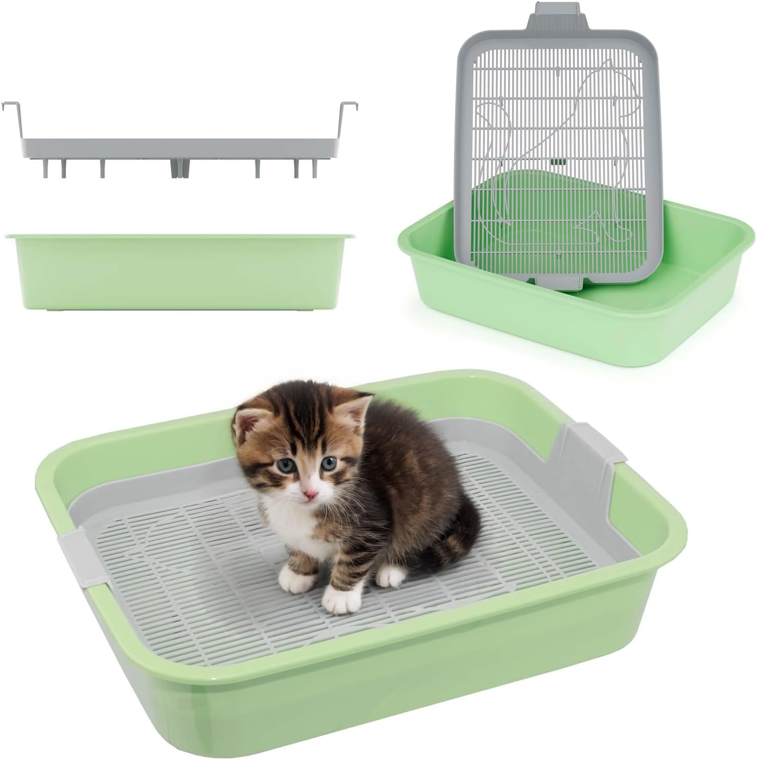 Kitten Toilet Small Cat Litter Tray for Kittens with Strainer Toilet for Small Animals Rabbit Toilet Rodent Toilet image number 6
