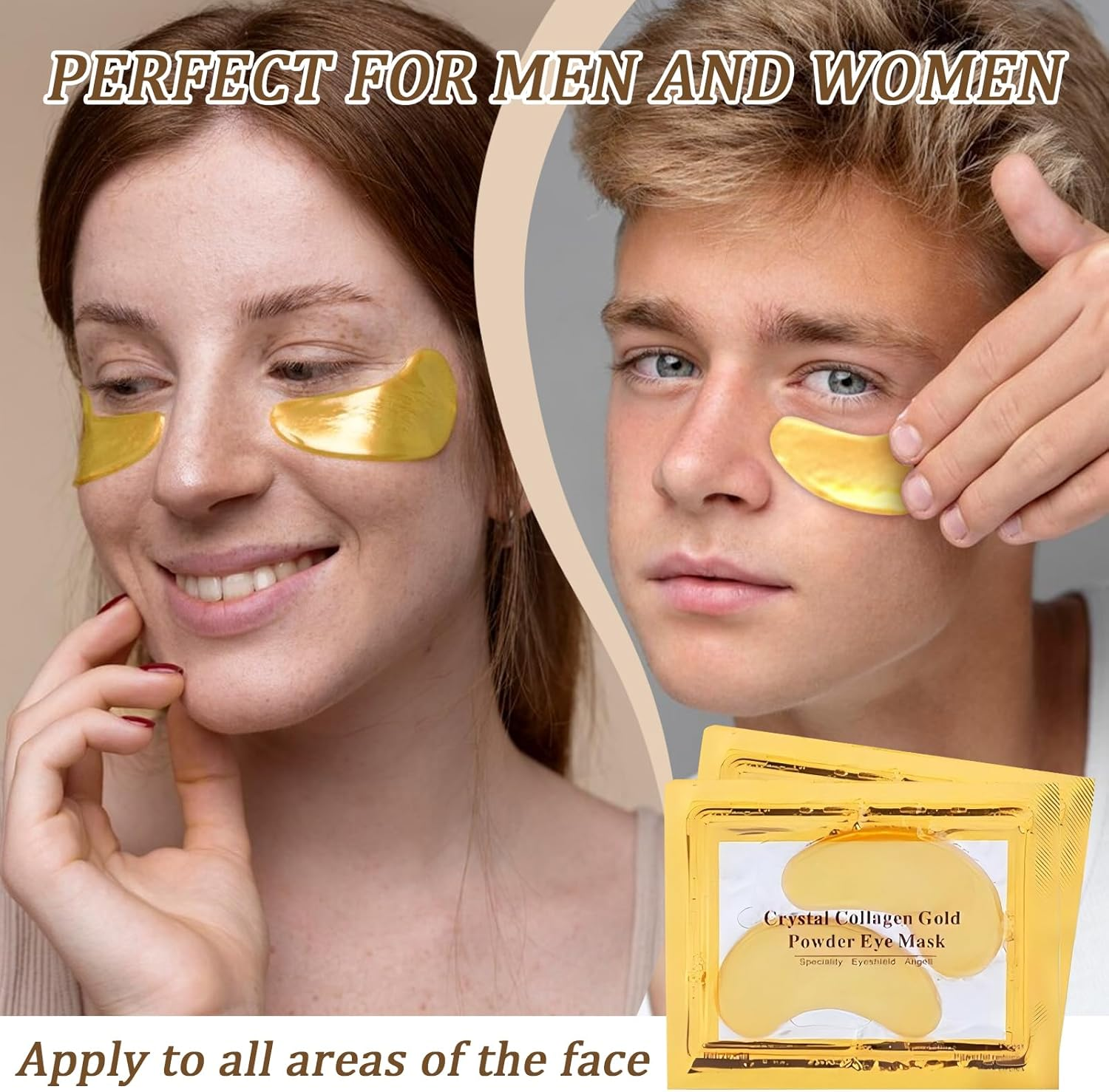 30 Pairs under Eye Collagen Patches - Gold Moisturizing Eye Masks for Dark Circles and Puffiness - under Eye Gel Pads image number 4