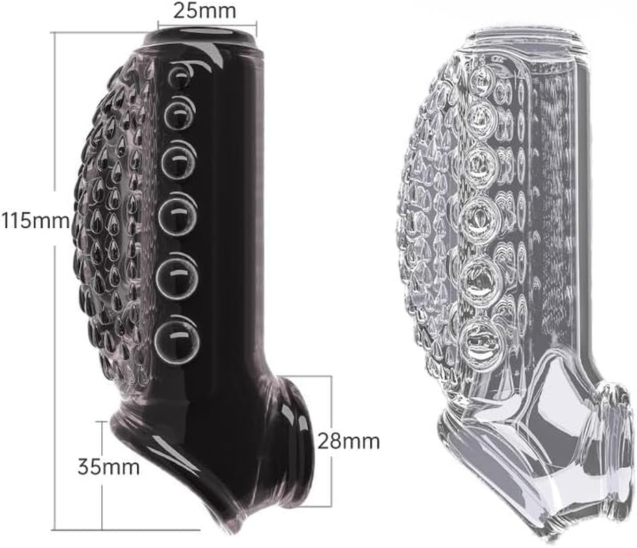 Penis Sleeve Cock Ring Extender Cock Enlarger Condom Sheath Delay Ejaculation Toys Men Couple,Clitoral Stimulation Sex Toys for Men（Transparent） image number 1