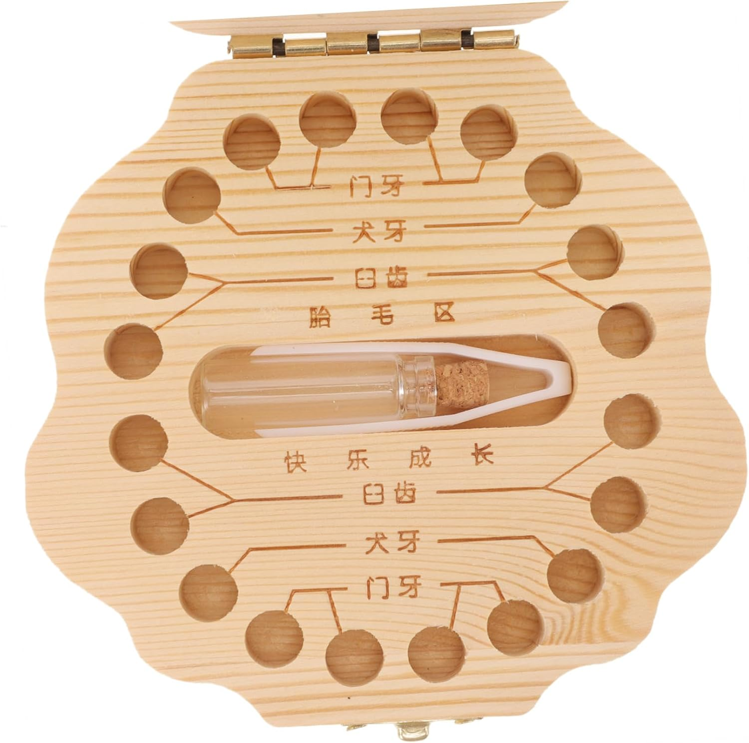 GARVALON Wooden Boys and Girls Deciduous Teeth Storage Girl Educational Toys Denture Container Teething Tooth Fairy Keepsake Box image number 6