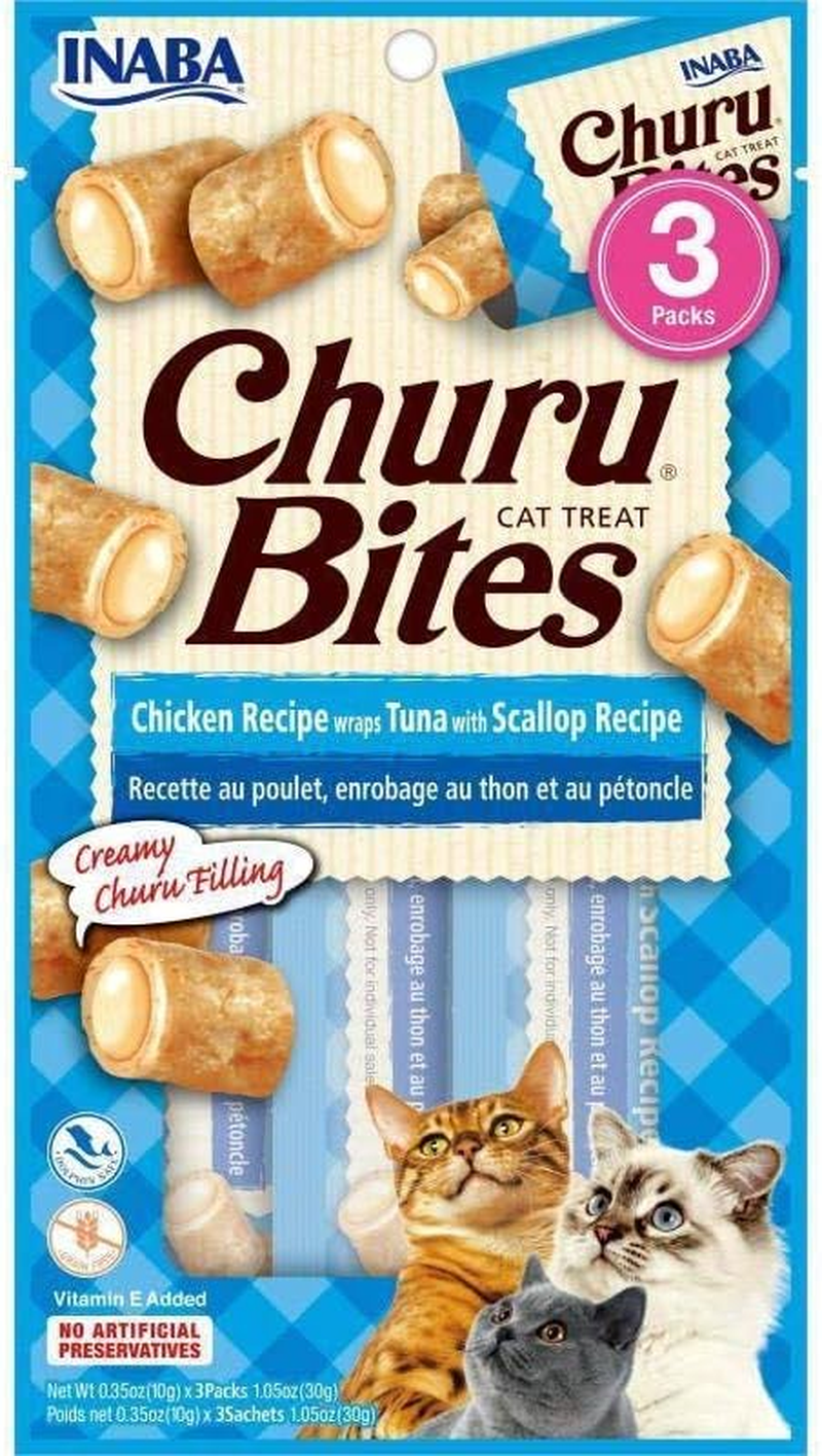 Inaba Churu Bites Chkn Wraps Tuna Scallop (Cat Treat) 6X30G
