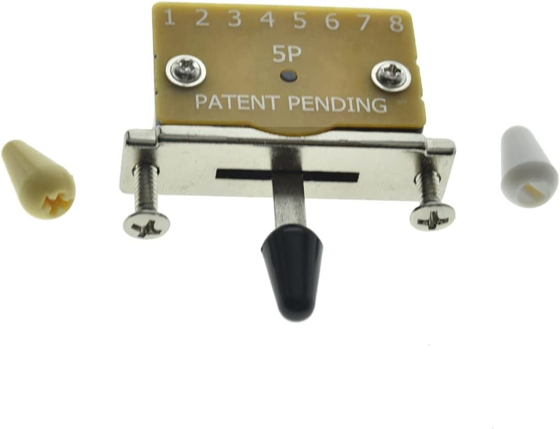 KAISH Heavy Duty 5 Way Guitar Pickup Lever Switch Selector Switch for Strat Tele with 3 Plastic Tips - Gold Plastic Tip image number 5