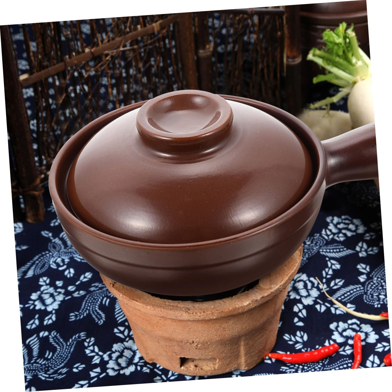 Lithium Porcelain Casserole Small Ceramic Pot for Rice Soup Home Cooking Kitchen Stew Pot image number 6