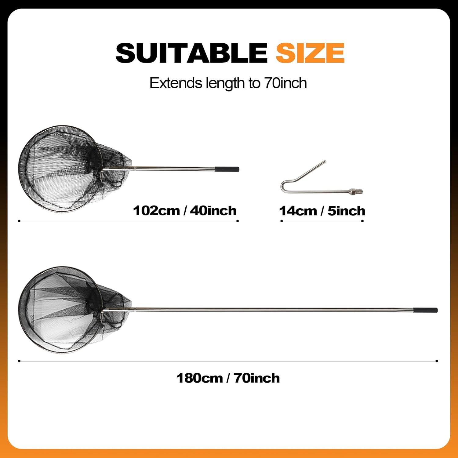 Animal Catch Net Pole Trap Tool Chicken Catcher Leg Hook Catching Kit Animal Control Capture Pole Cat Bird Poultry and Small Animals Trapping Net image number 3