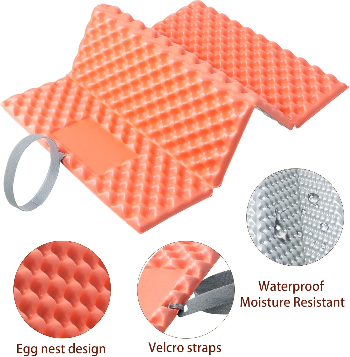 2PCS Folding Foam Mat Camping, Outdoor Foam Cushion, Waterproof Sitting Pad, Ultralight Hiking Sit Mat, Moisture-Proof Folding Seat Mat, Portable Foam Cushion for Camping Fishing Outdoor image number 6