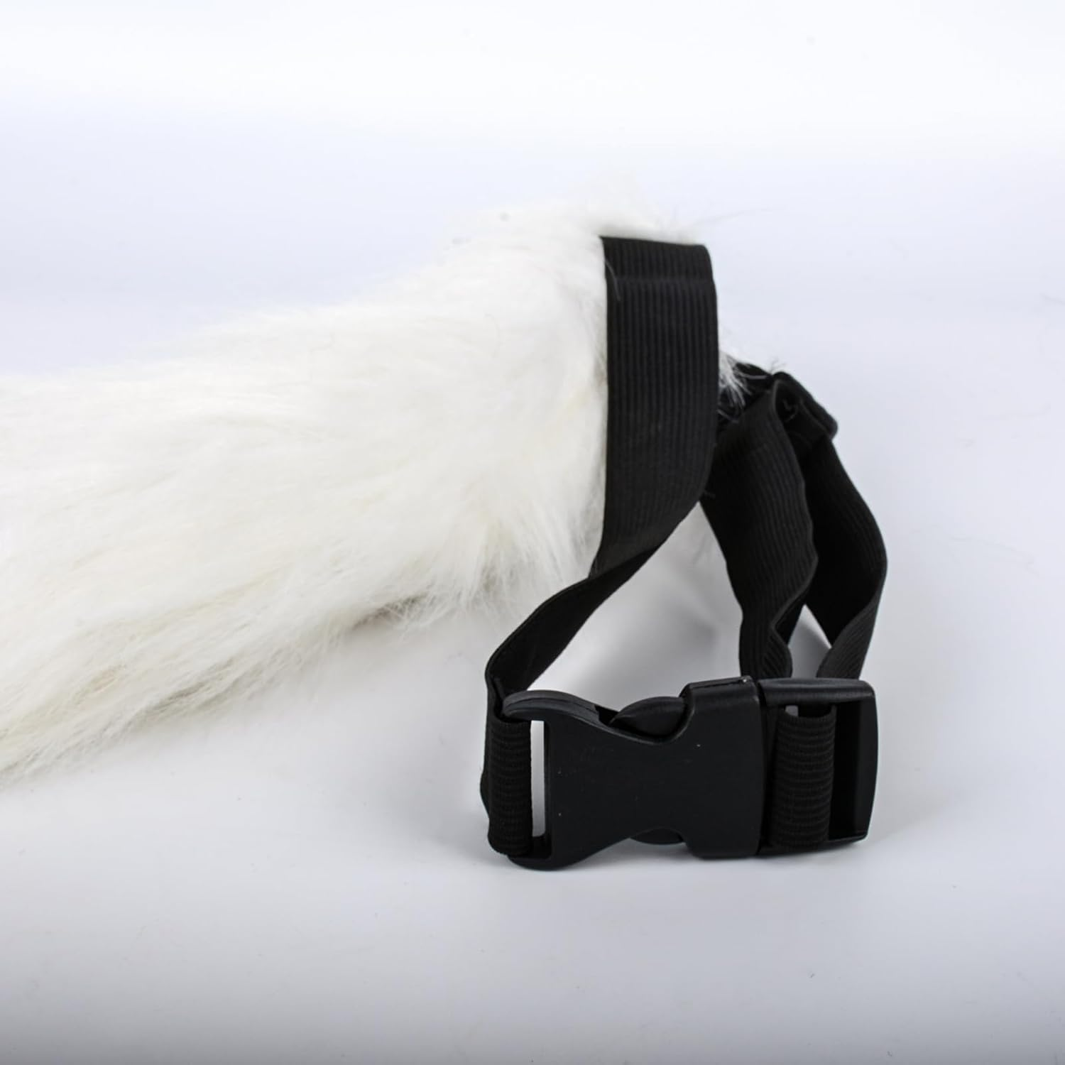 Fox Tail Therian Tail Realistic Furry Fur like Tail,Party Cosplay Suitable for Boys and Girls(White Black)