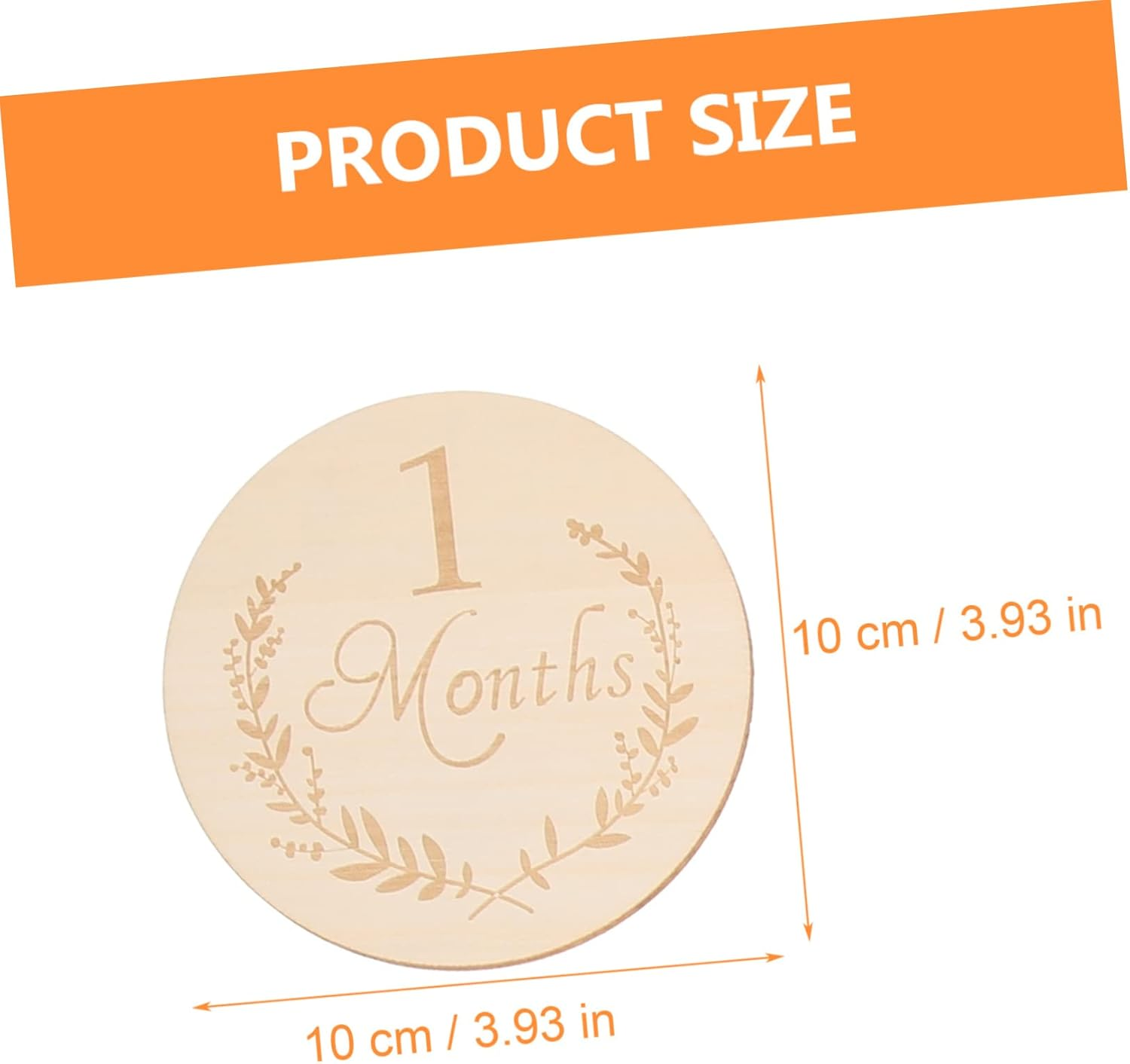 HOODANCOS 13Pcs Wooden Discs Monthly Cards Milestone Cards Photo Props for Nursery Decor and House Decoration Items - Light Yellow image number 4