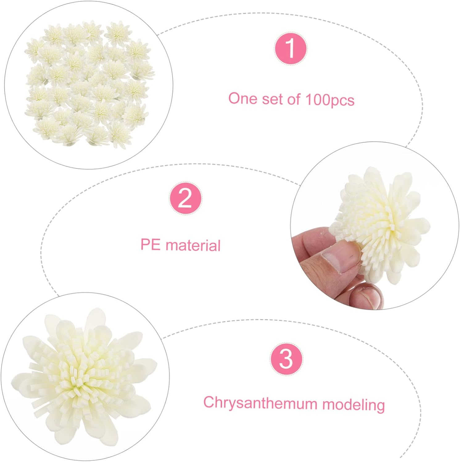 300Pcs Diffuser Flowers Aroma Chrysanthemum Scented Aroma Flowers Accessories for Home Office Aromatherapy Diffuser Scent image number 3
