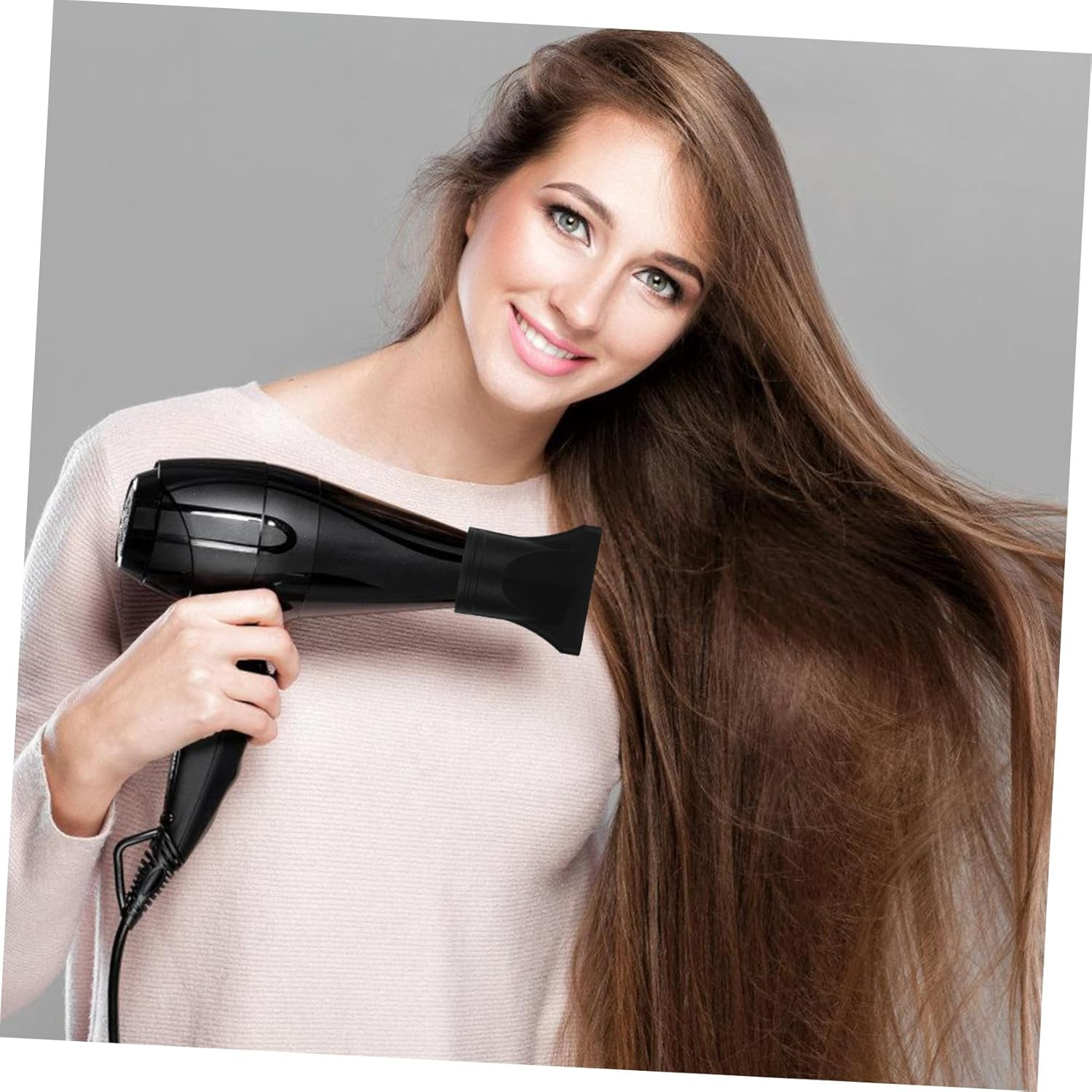 WOFASHPURET 10 Pcs Hair Dryer Nozzle Attachments Heat Resistant Concentrator Tips Black for Even Airflow and Hair Protection Styling image number 2