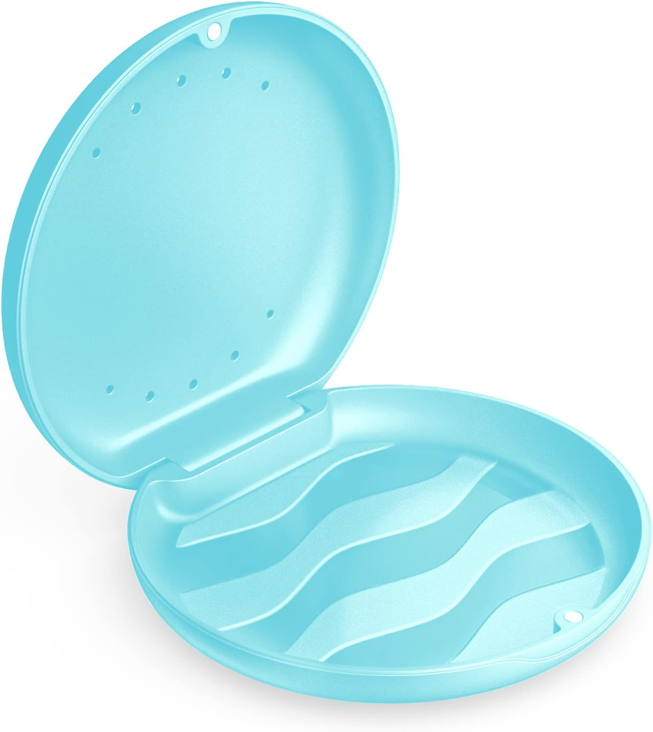 Annhua Orthodontic Retainer Case with Vent Holes, Denture Storage Case Slim Mouthguard Container Aligner Case with Magnetic Closure for Household|Travel|Office - White