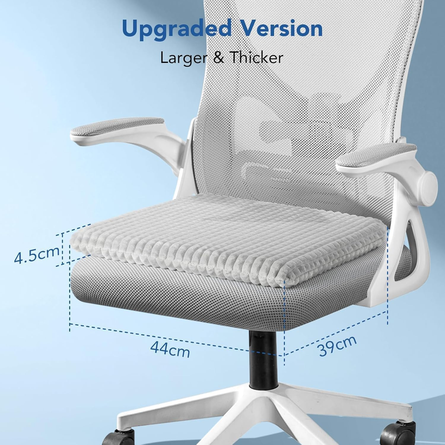 HASA Zone Gel Seat Cushion, Double Thick Breathable Car Seat Cushion for Long Sitting, Back Support Cushion with Warm Cover for Winter Home Office Car Wheelchair & Pet