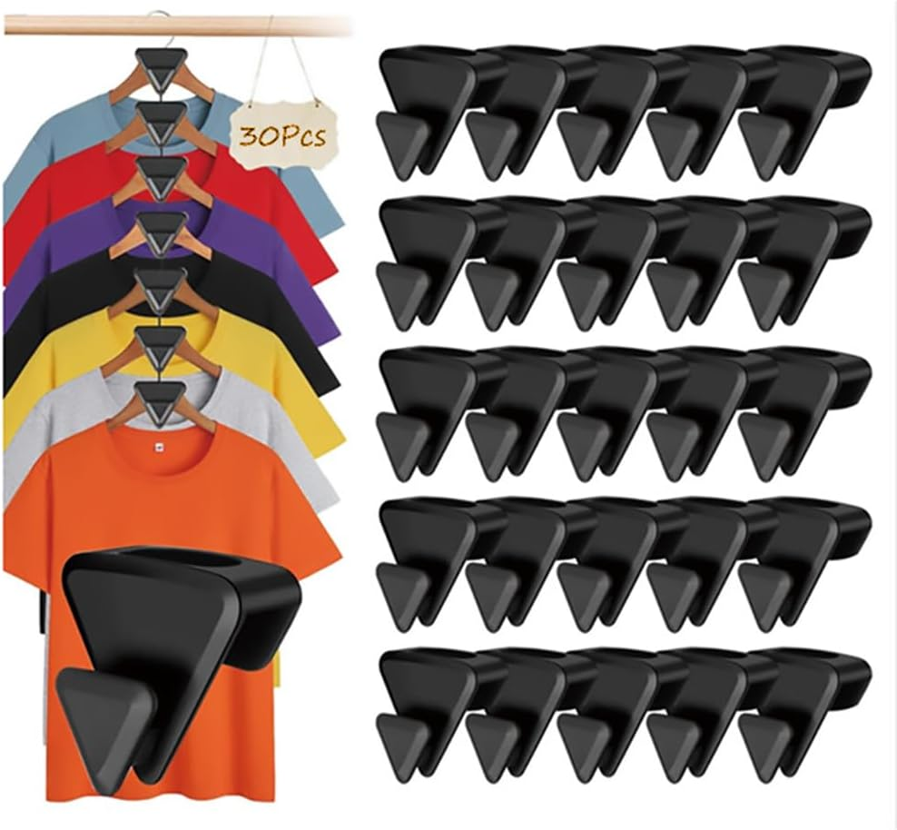 50 Pcs Mini Clothes Hanger Connector Hooks White Heavy Duty Closet Organizer Space Saver Plastic Extenders Accessory Cascading Connection Shirt Wardrobe