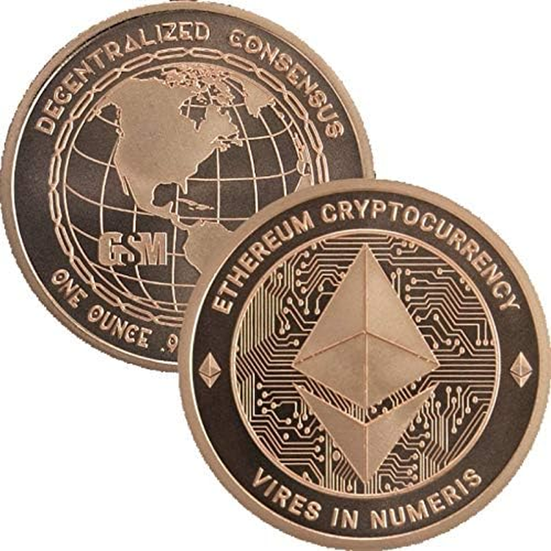 1 Oz .999 Pure Copper Round/Challenge Coin (Ethereum - Cryptocurrency) image number 1