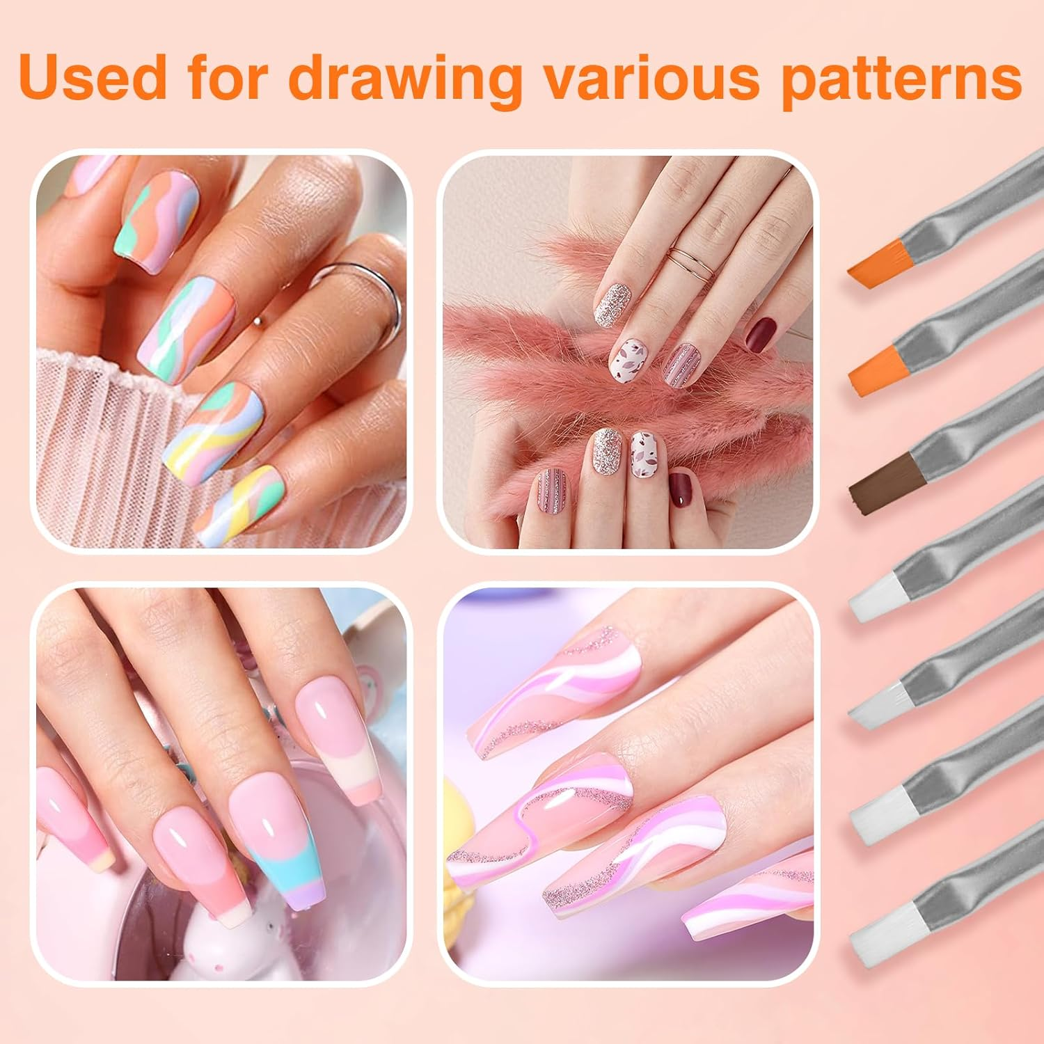 31Pcs Nail Art Brushes， Nail Art Design Tools Kit with Liner Brush Dotting Tools Drawing Pens Design Tools Polish Brushes for Women Nails Gel Painting image number 2