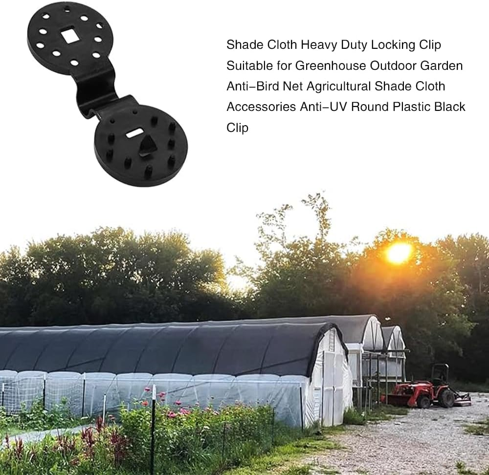 50 Pack Shade Cloth Heavy Duty Lock Grip Greenhouse Shade Cloth Fixing Clip for Shade Nets Patio Mesh Tarpaulins Garden Shades Bird Netting Shade Fabric Accessories - Black-100 Pack image number 5