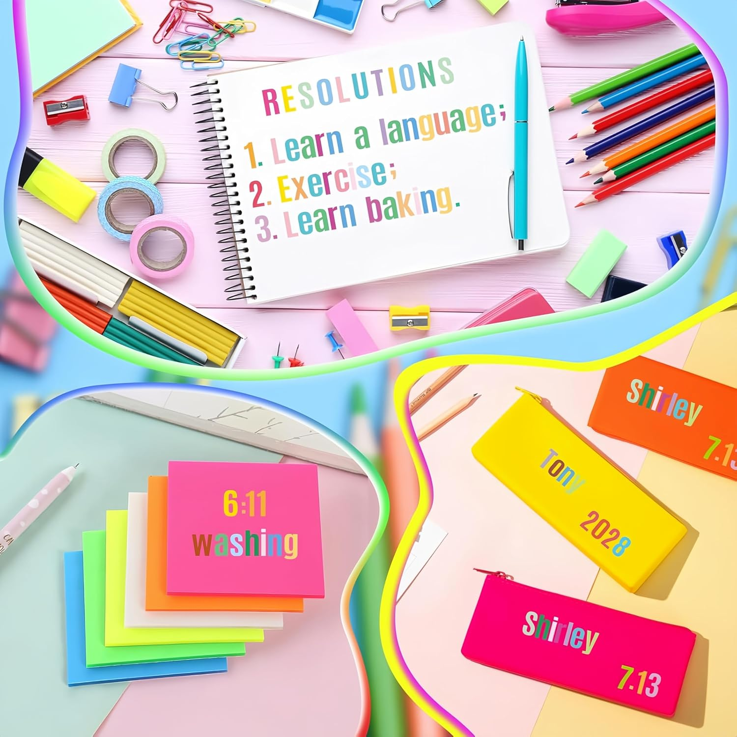 980 Pcs 12 Sheets Vinyl Letter Stickers Small 1 Inch, Colorful Number Stickers Self-Adhesive Waterproof Alphabet Stickers 1" for Mailbox, Bulletin Board, Water Bottles, Scrapbook, DIY (Multi-Colors) image number 3