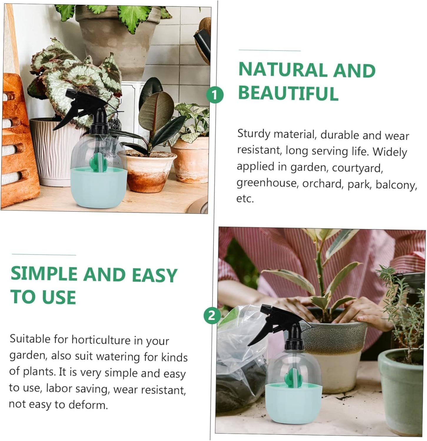 Yardenfun Versatile Watering Can Sprinkled Kettle Indoor Outdoor Plant Watering Tool image number 5