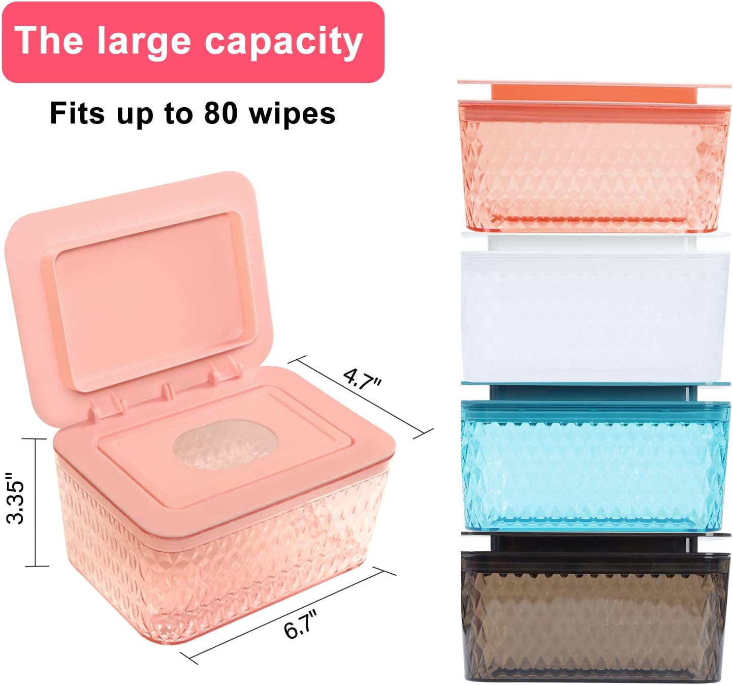 Wipes Dispenser Seal-Designed Wipe Dispenser Holder Wipes Case Box for Bathroom Keep Wipes Fresh, Dust-Proof & Non-Slip