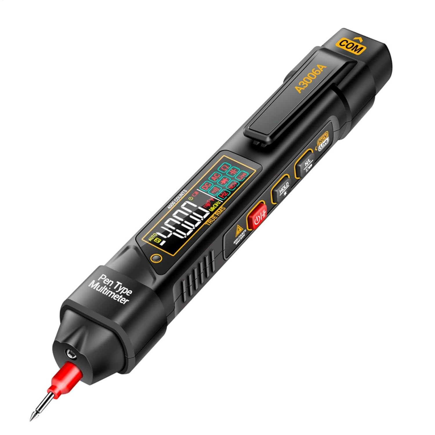 Voltage Tester Multimeter,Pen Type Intelligent Multimeter | 4000 Counts LCD Display Voltmeter Pen Test Multimeter Measure AC DC Voltage Resistance Diode for Electrician Tools image number 3