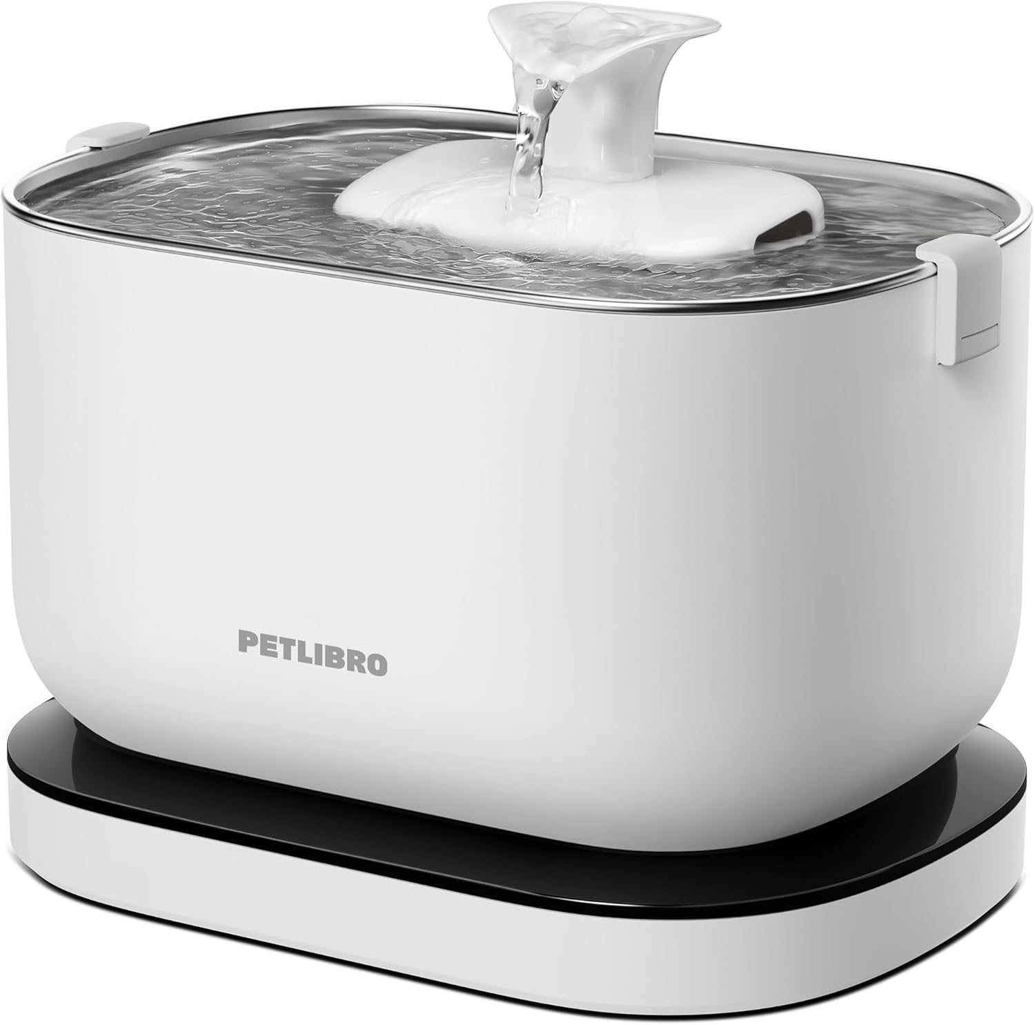 PETLIBRO Cordless Cat Water Fountain, Rechargeable Battery Operated Wireless Pet Water Fountain, Stainless Steel Tray Easy Clean, 2.5L (White, 2.5L) image number 6