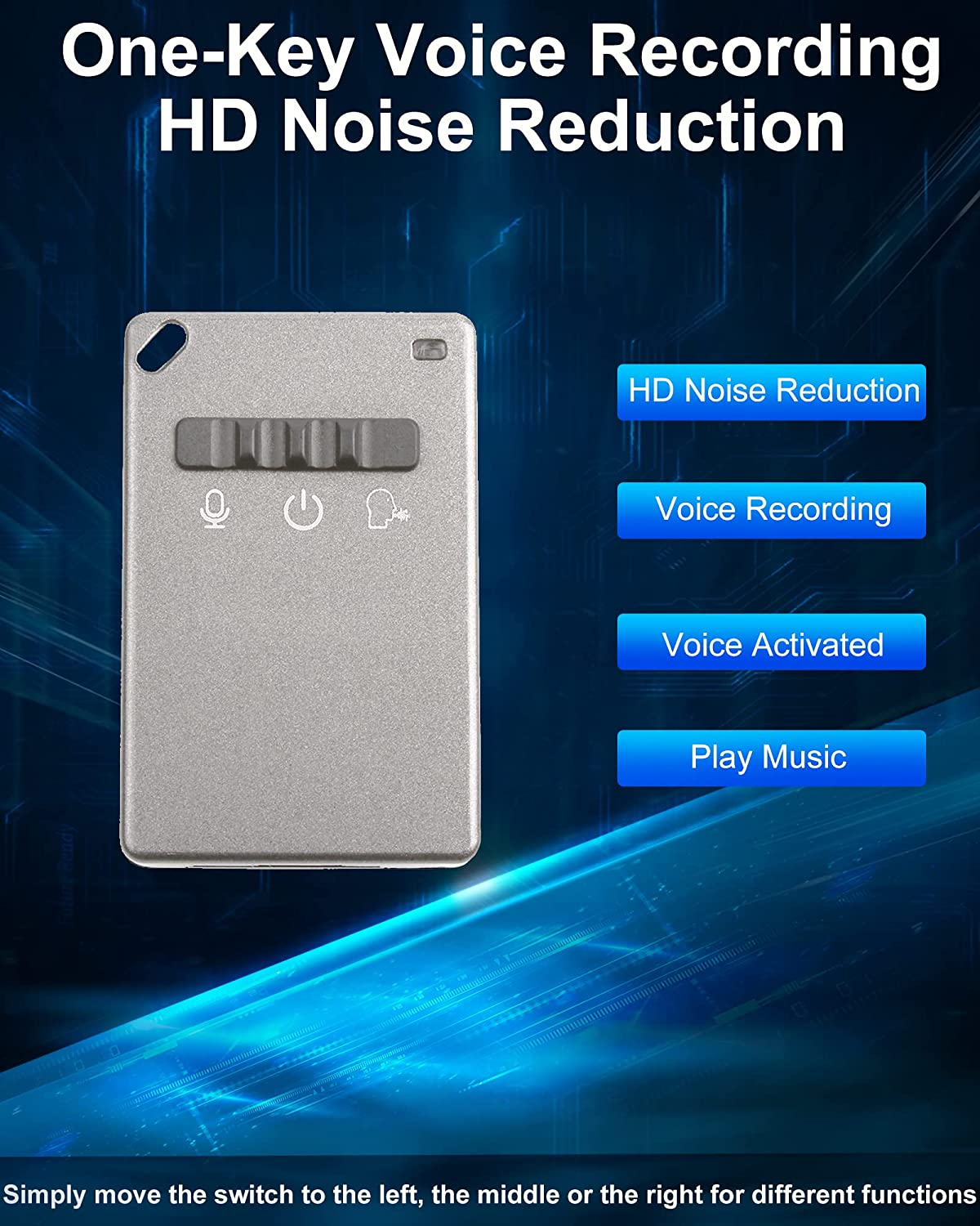 32GB Mini Digital Voice Recorder - Voice Activated with Playback Function, Ideal for Lectures, Meetings, and Dictation | USB Audio Recording Device image number 2