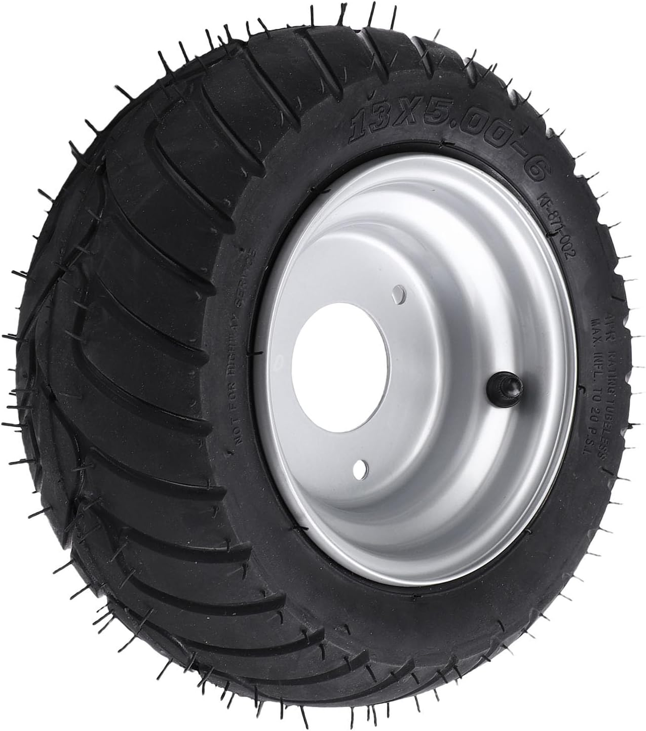 Generic 13X5.00-6 ATV Wheel, 13/5.00-6 Rubber Tire with Rim, anti Slip Shockproof Puncture Proof Vacuum Tyre ATV Tire for UTV Quad off Road Go Kart Golfs Cart Wheels image number 1