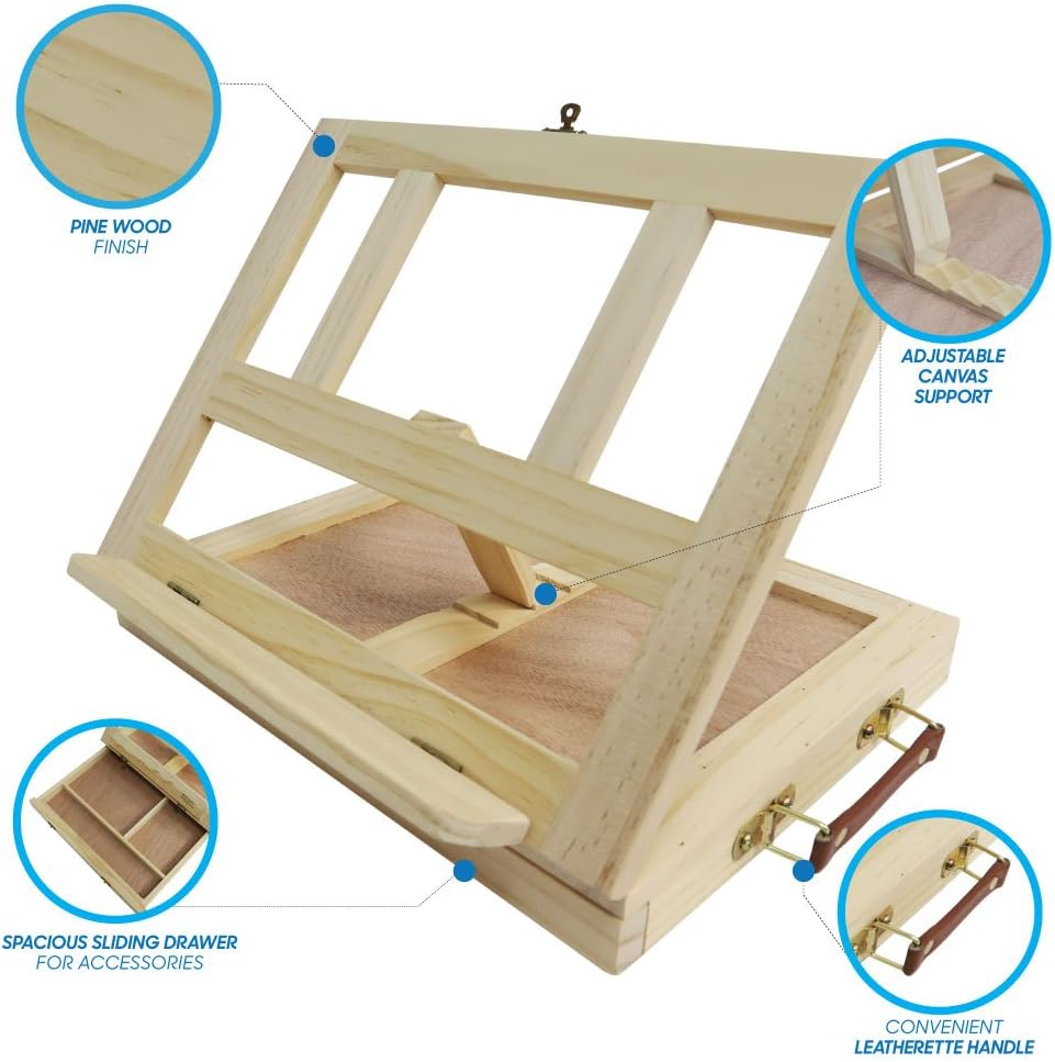 Mont Marte Signature Pine Wood Table Easel with Drawer, 27 Cm Height image number 5