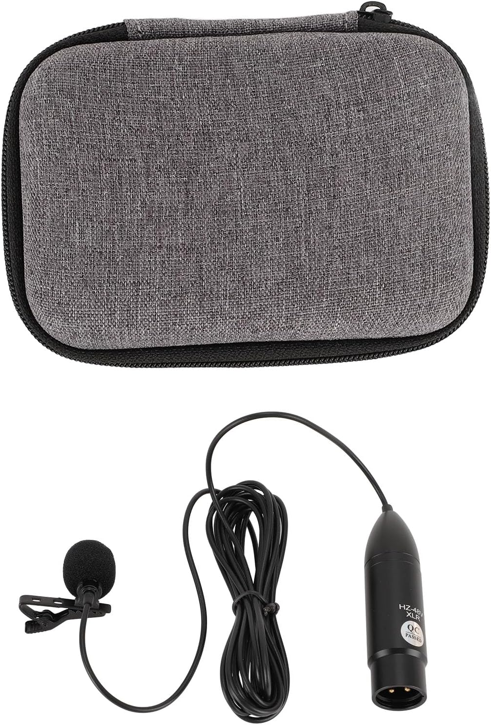 Omni Directional XLR Lavalier Microphone with 48V Phantom Power, Noise Reduction, Metal Lapel Clip and Windscreen, Great Lav Mic for Recording, Interviews, Speeches