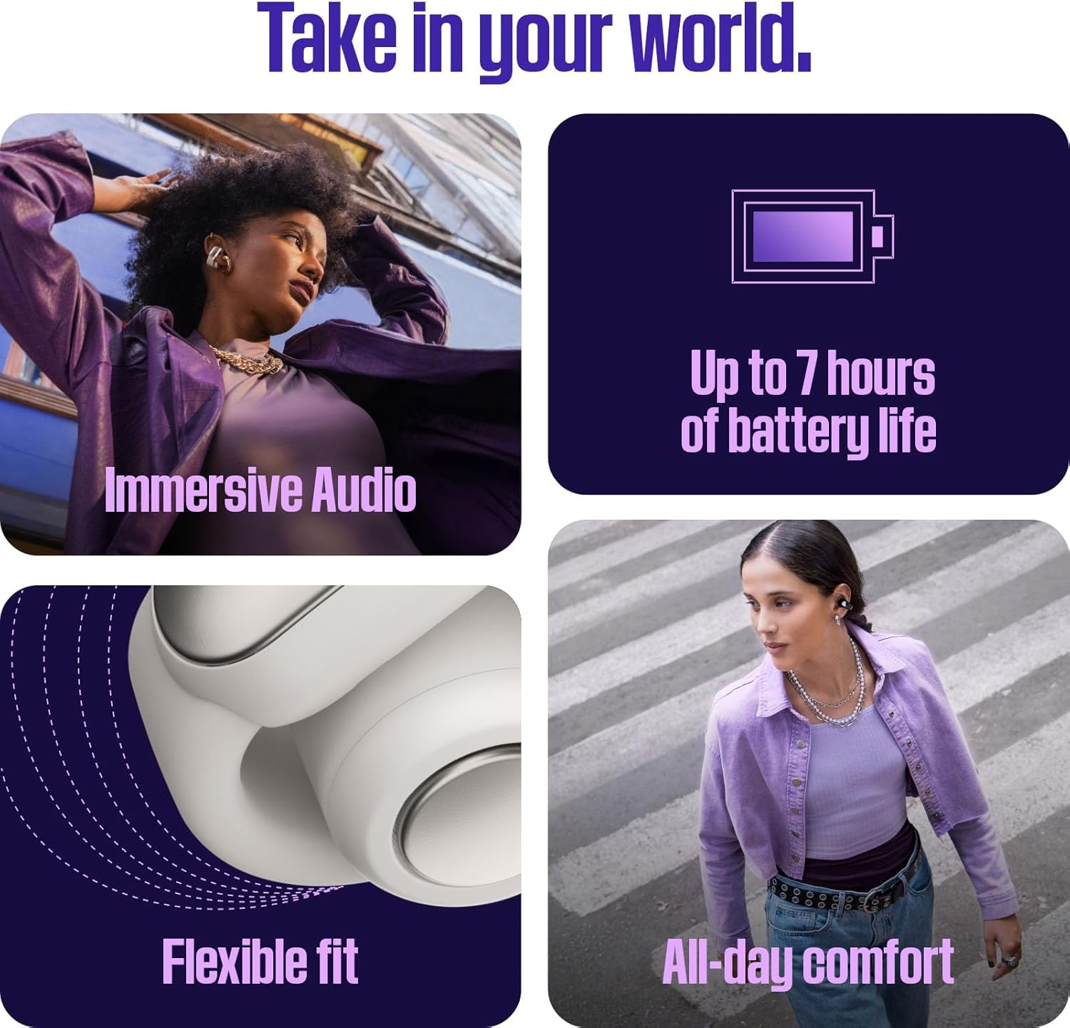 Bose Ultra Open Bluetooth Earbuds with Openaudio Technology, Open Ear Wireless Earbuds, up to 48 Hours of Battery Life, Black - Black image number 4