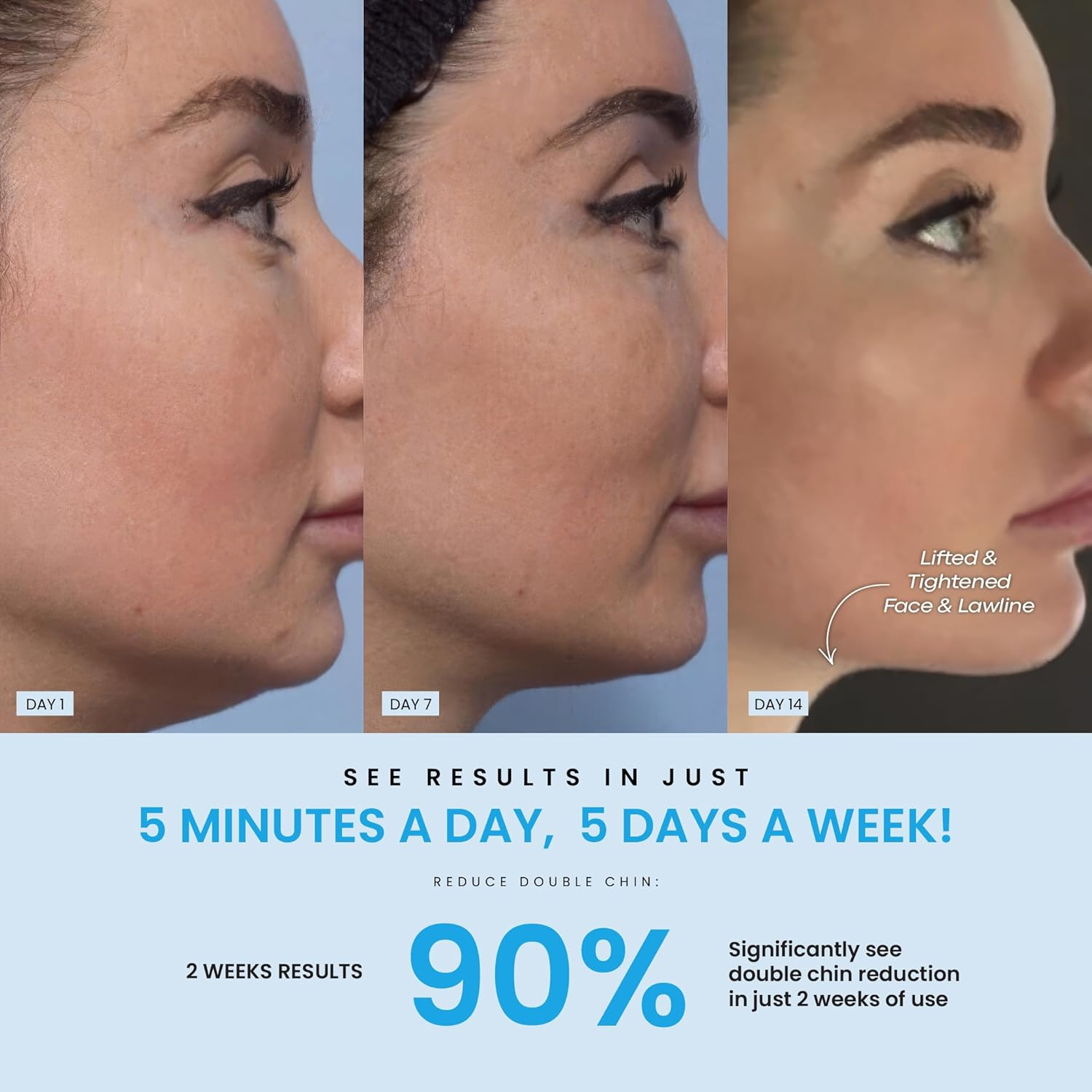 LED Face and Neck Massager &ndash; Liftlab 3-In-1 Beauty Sculptor with Red, Blue and Green Light Modes &ndash; At-Home Skincare Tool with Vibration Massage and Improved Battery image number 4