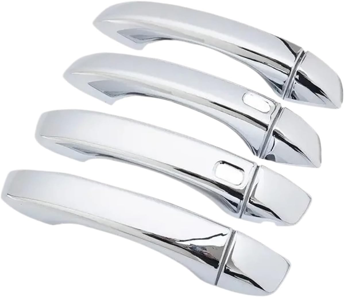 NEGRO Car Door Handles Cover Trim Styling Stickers,Fit for MG HS, 2018-2022 Carbon Fiber Chrome Auto Accessories Car Door Lock Protection Cover(Silver 2 Button) image number 3