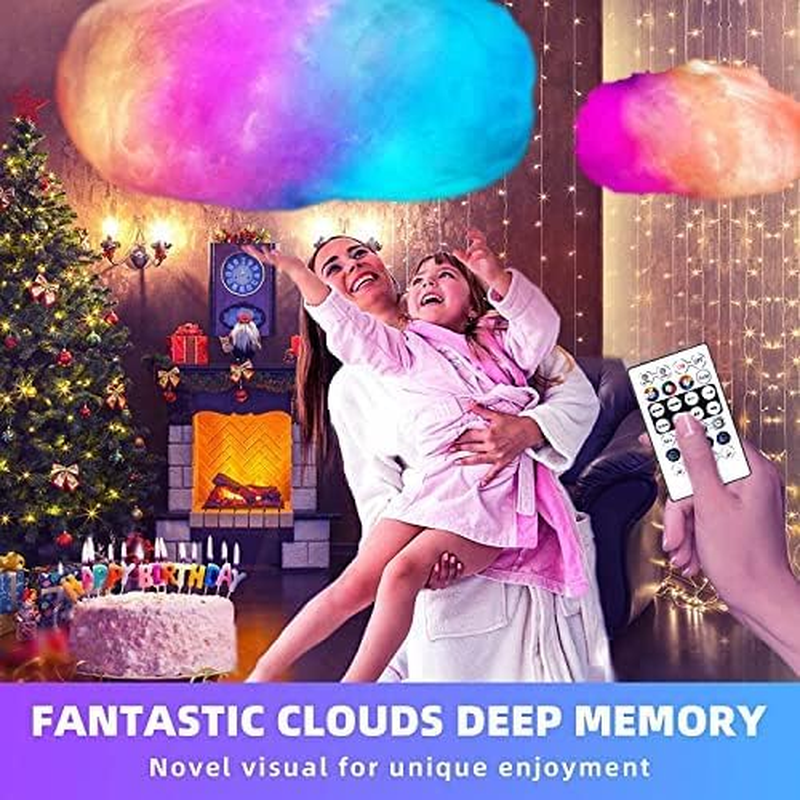 Lichaser RGB Cloud Led Lights with 2.4G Remote and Bluetooth APP - Color Changing Rainbow, Lightning Effects - Cool LED Lights for Wall, Room, Home, Bedroom Decor (2 Pack)
