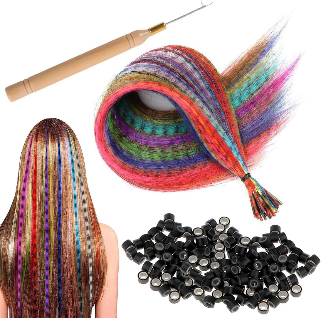 VIVIIHOO Clip-In Hair Extensions, 52 Pieces, Colourful Clip-In Extensions for Girls and Women - Synthetic Fibre, Perfect for Parties, Halloween, Daily Life & Gifts image number 1