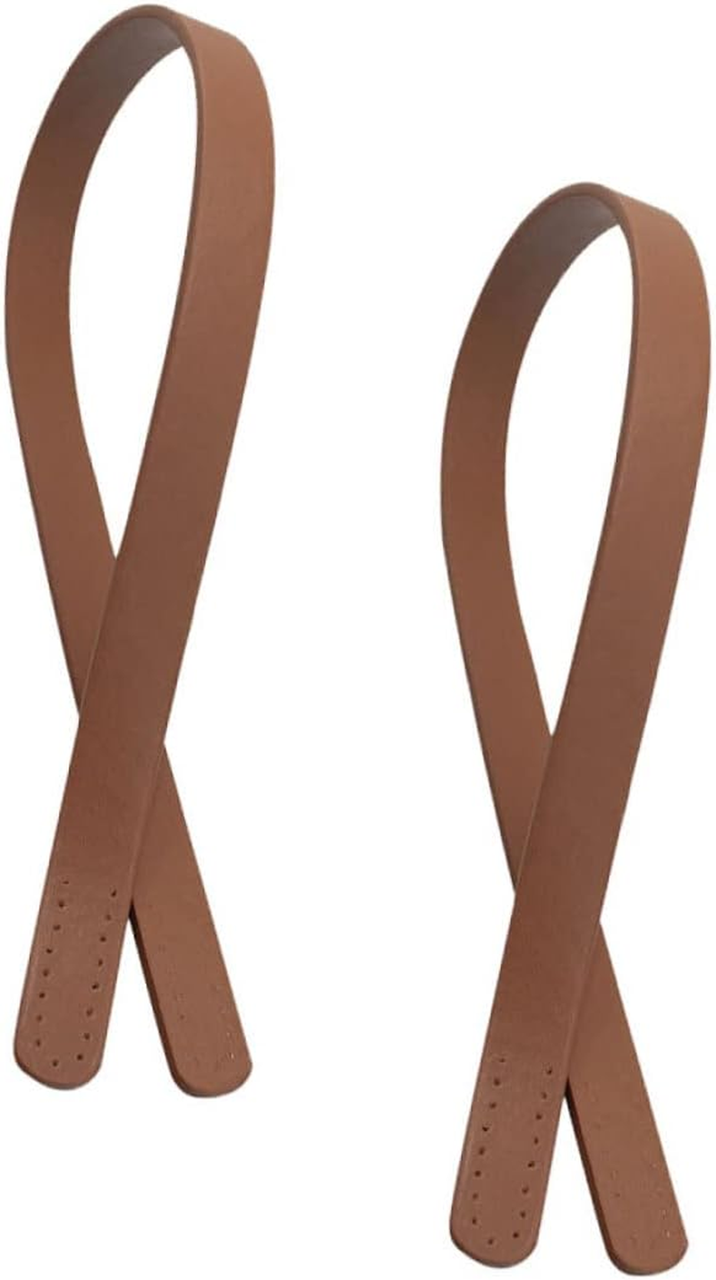 LALAFINA 4Pcs Pu Leather Handbag Handles Replacement Strap Bag Belt for Women Tote Bag Handstitch Porous DIY Pouch image number 7