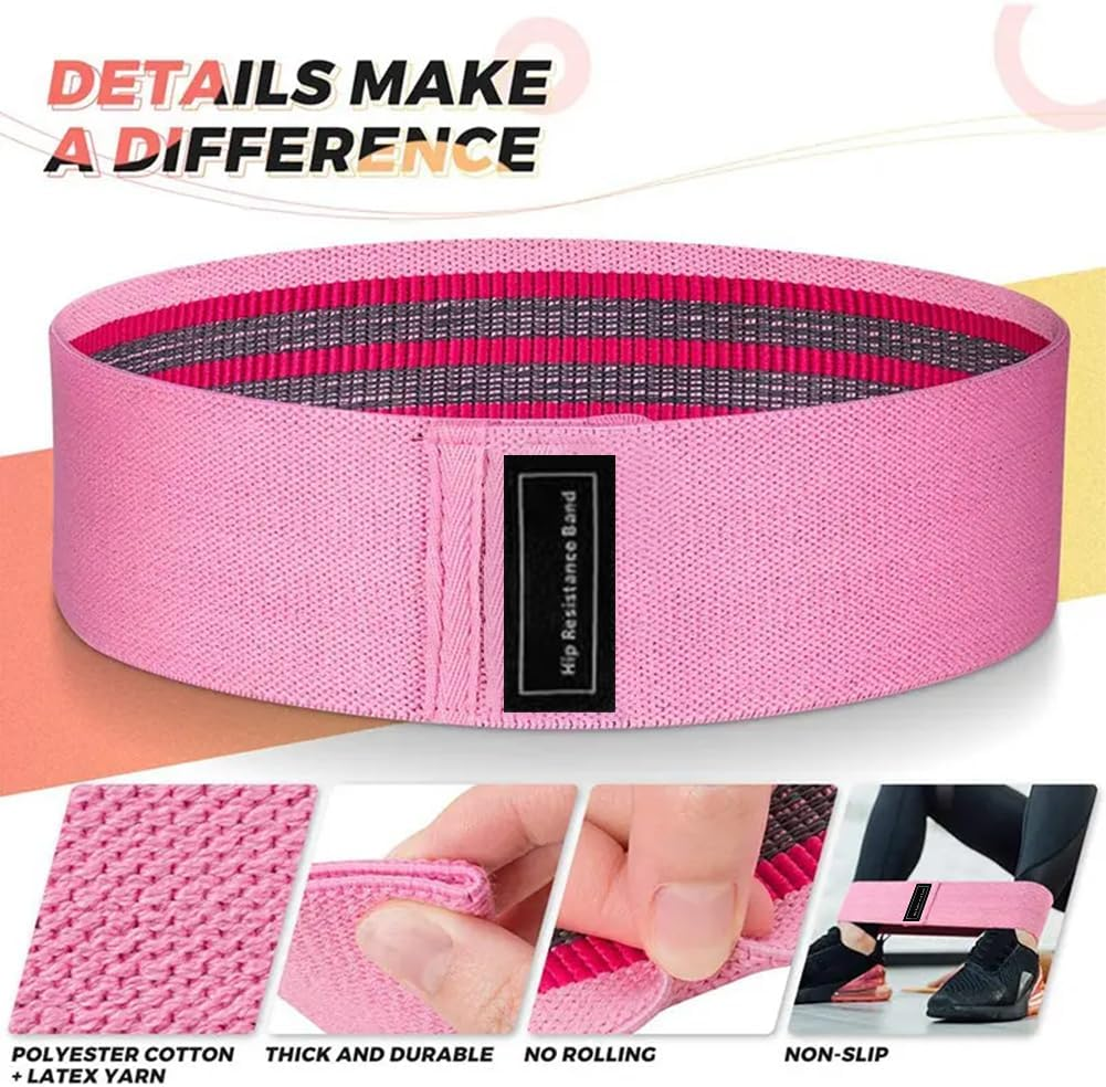 Exercise Bands Resistance,Resistance Bands for Legs and Butt, Fabric Exercise Loop Bands Yoga, Pilates, Rehab, Fitness and Home Workout, Strength Bands for Booty image number 2