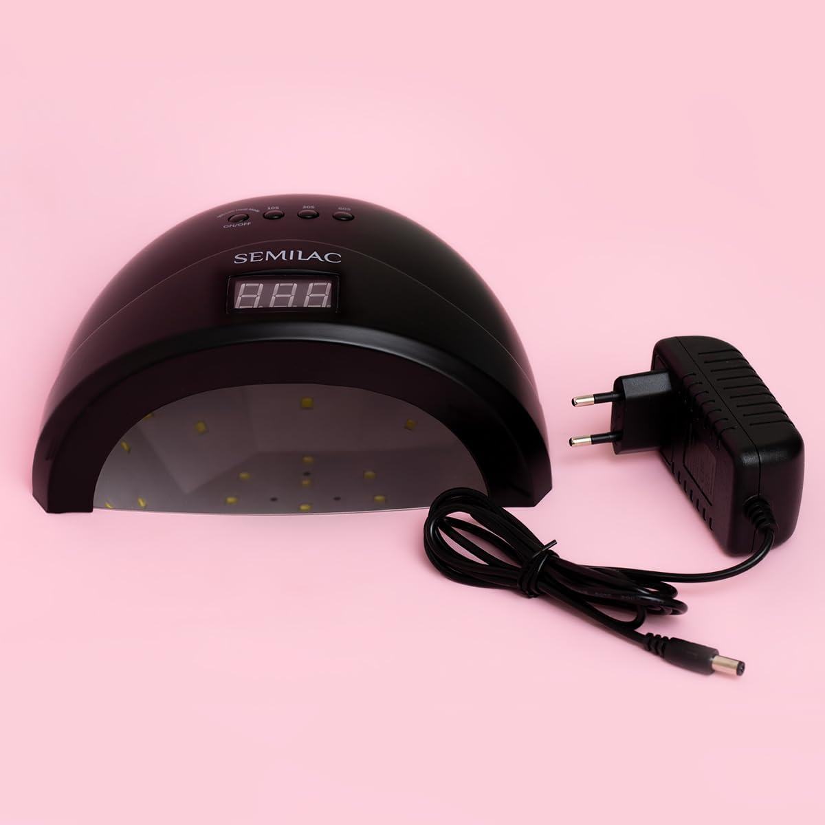 Semilac UV LED Lamp 24W/48W All Black - Nail Lamp with Dual LED, Timer, Motion Sensor & Low Heat Mode image number 1