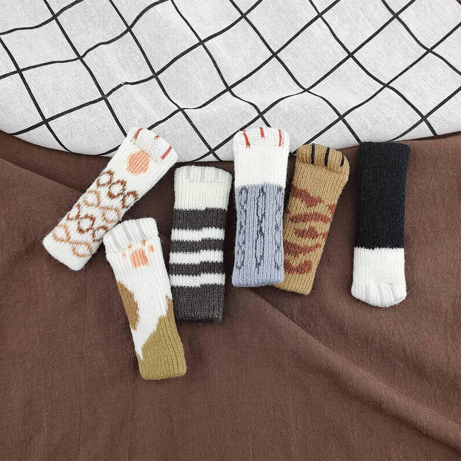 SING F LTD 24Pcs Furniture Leg Covers Set Cute Cat Paws Design High Elastic Non-Slip Floor Protectors Pads Reduce Noise for Desk Table Feet image number 6