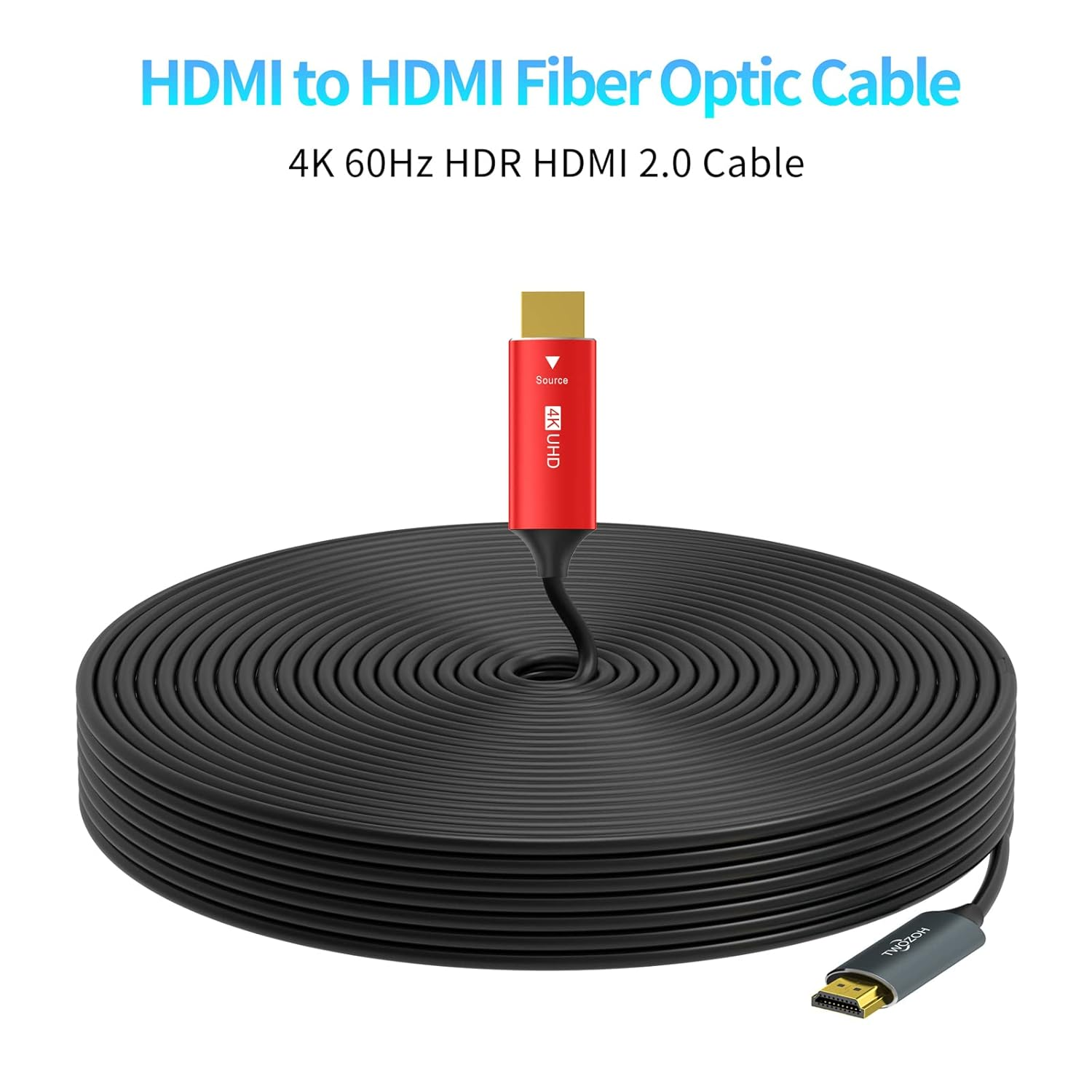 Twozoh HDMI Fiber Optic Cable 5M, 4K Fiber HDMI Cord Supports 4K@60Hz/18Gbps