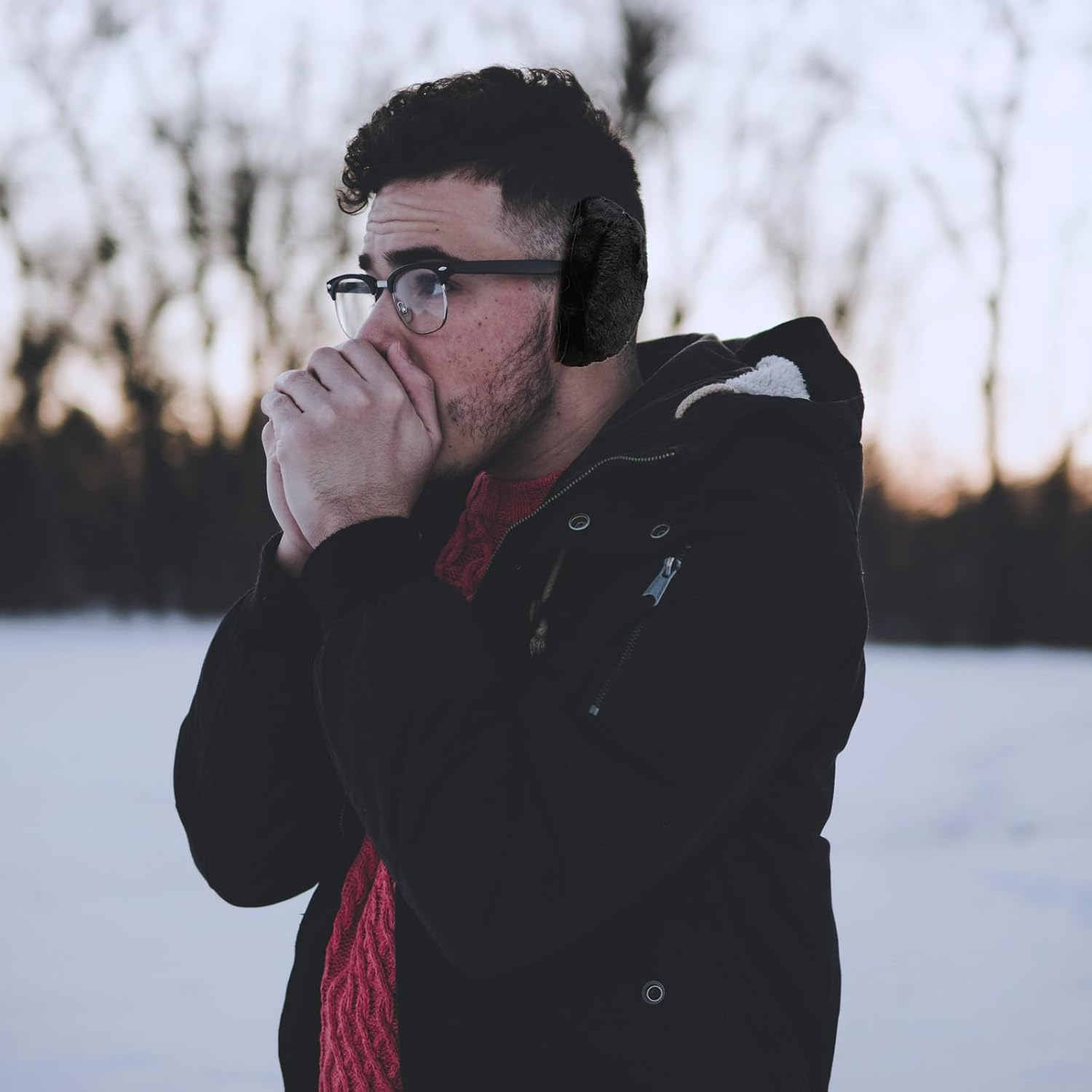 AWOCAN Earmuffs Women Fluffy Ear Muff Ear Warmers Winter Warm Plush Earmuff Foldable Unisex image number 4